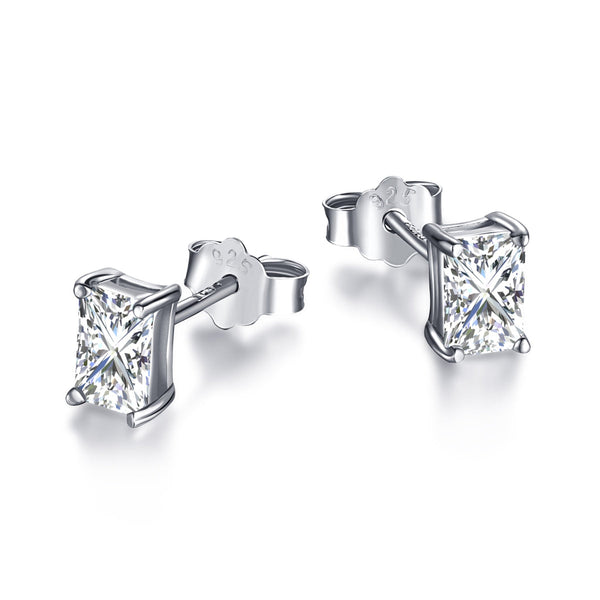 ˇMagic JewelryˇStylish Shiny Rectangular Center Stone Stud Earrings