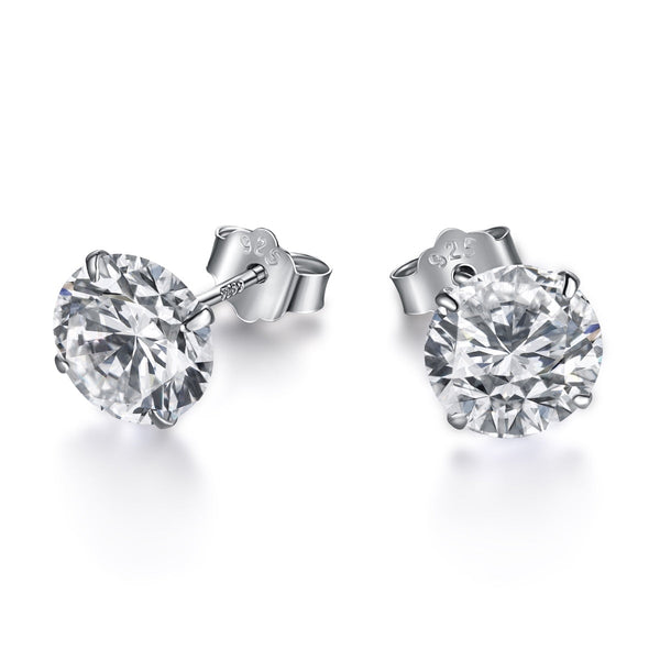 ˇMagic JewelryˇStylish Shiny Round Center Stone Stud Earrings