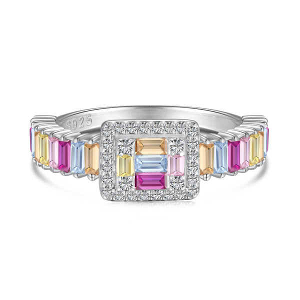 ˇMagic JewelryˇExquisite Colorful Radiant Cut Party Ring