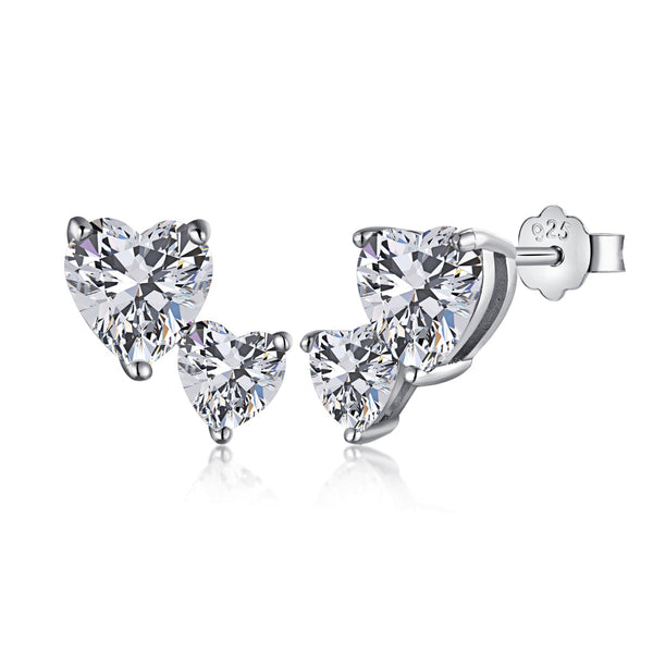 ˇMagic JewelryˇDouble Heart-Shape Classic Princess Style Earrings
