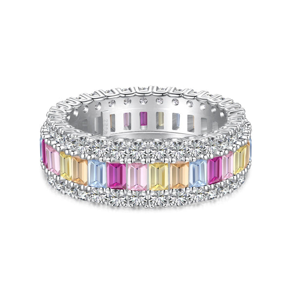 ˇMagic JewelryˇDainty Colorful Radiant Cut Daily Ring