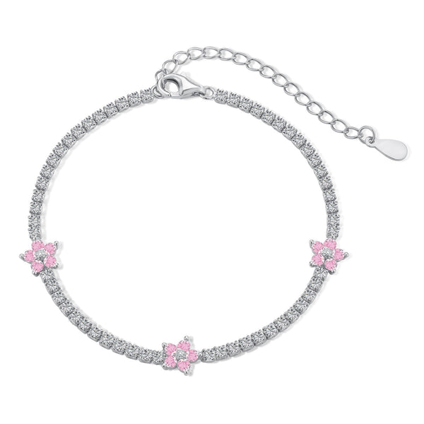 ˇMagic JewelryˇSparkling Flower Shape Tennis Bracelet