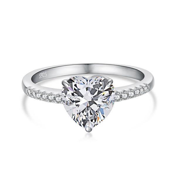 ˇMagic Jewelryˇ2.0 Carat Dazzling Lustrous Heart Cut Lover Ring