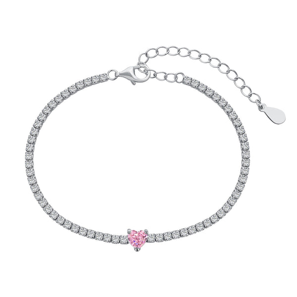 ˇMagic Jewelryˇ0.5 Carat Elegant Romantic Heart Shape Lover Bracelet
