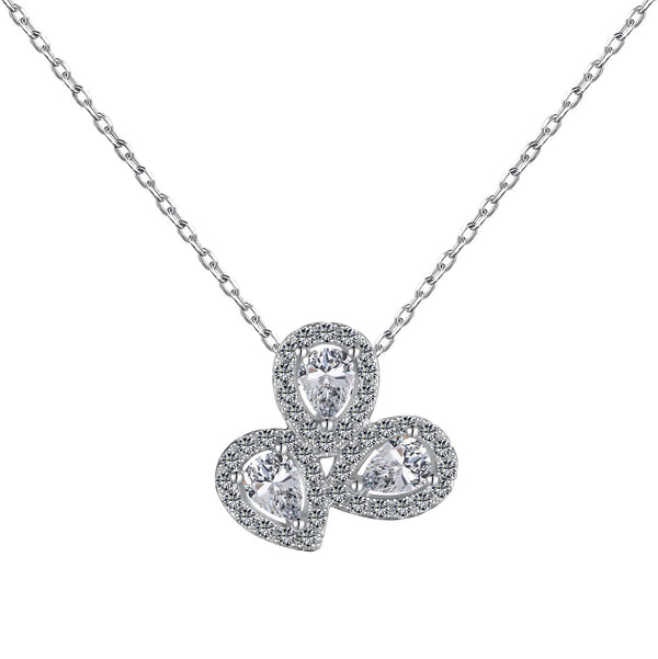 ˇMagic JewelryˇElegant Flower Shape Pear Cut Necklace