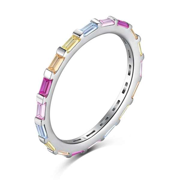 ˇMagic JewelryˇExquisite Multicolored Emerald Cut Daily Ring