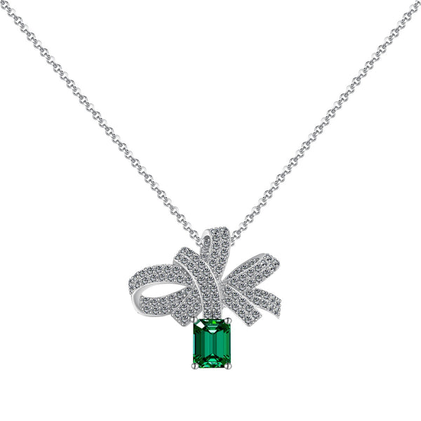 ˇMagic JewelryˇLuxurious Flower Shape Emerald Cut Necklace