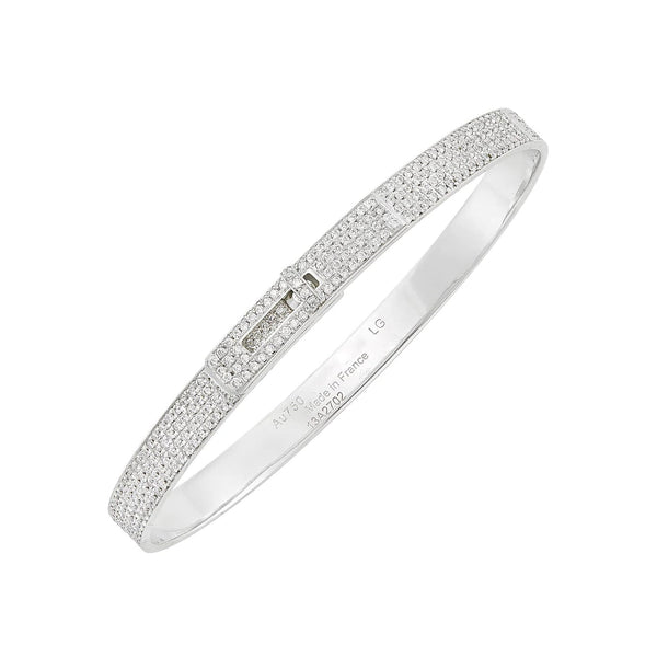 ˇMagic JewelryˇHM KELLY BRACELET IN SILVER AND FULL PAVE DIAMOND