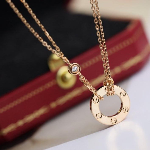 ˇMagic JewelryˇLOVE NECKLACE ADJUSTABLE ROSE GOLD 2 DIAMOND