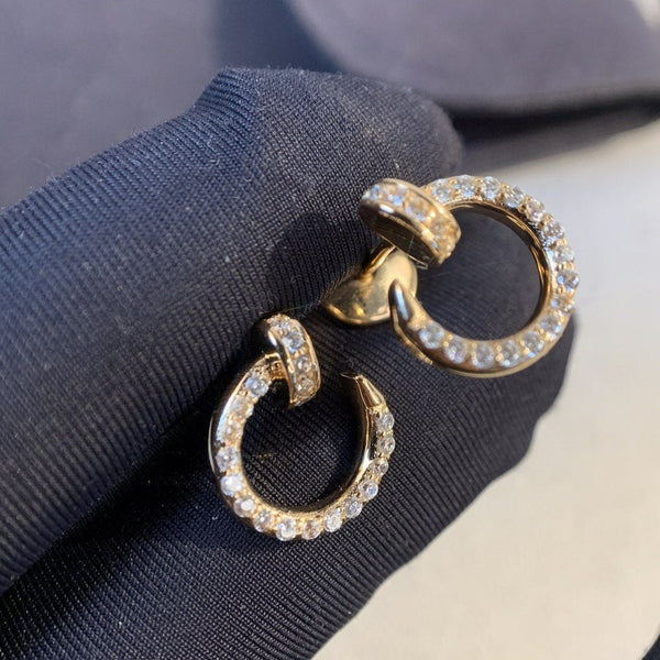 ˇMagic JewelryˇJUSTE EARRINGS GOLD DIAMONDS
