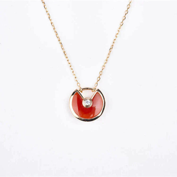 ˇMagic JewelryˇAMULETTE GOLD CARNELIAN ONYX NECKLACE