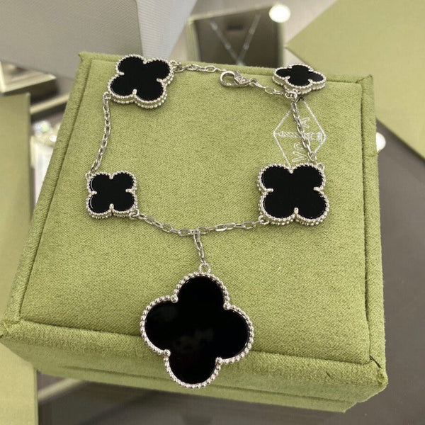 ˇMagic JewelryˇCLOVER 5 MOTIFS ONYX BRACELET