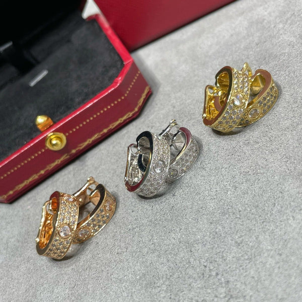 ˇMagic JewelryˇLOVE 5.5MM DIAMOND PAVED EARRINGS
