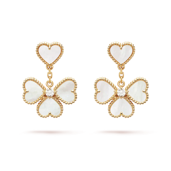 ˇMagic JewelryˇCLOVER SWEET WHITE MOP EARRINGS
