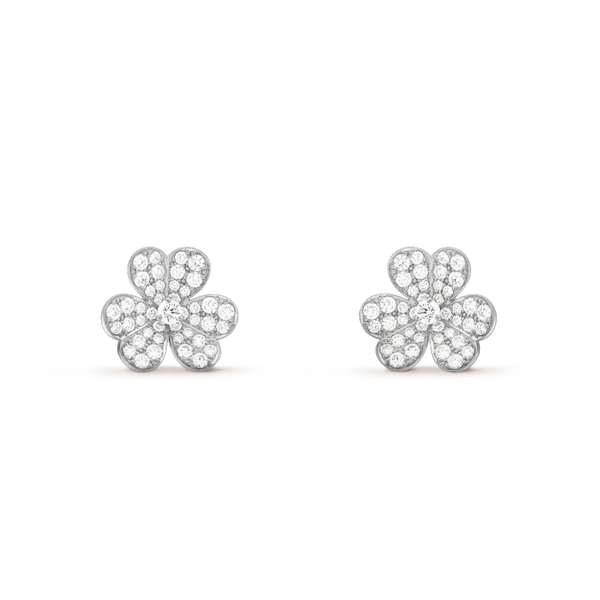 ˇMagic JewelryˇCLOVER COMOS DIAMOND EARRINGS SILVER