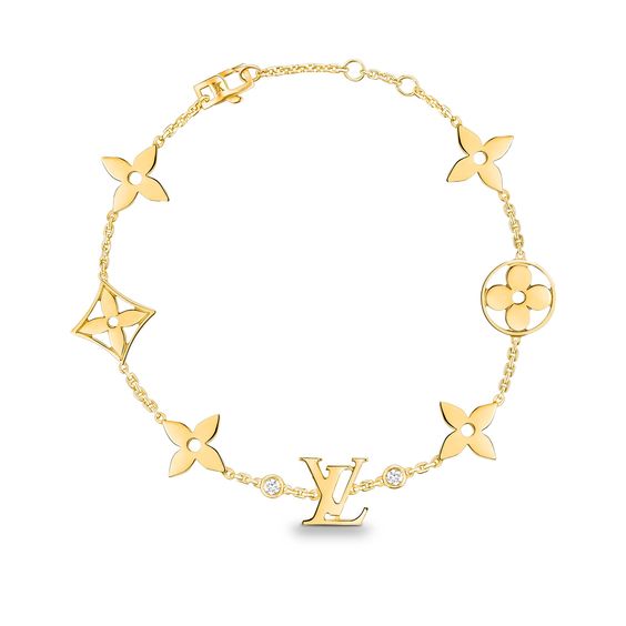 ˇMagic JewelryˇSTAR AND SUN 7 MOTIFS GOLD BRACELET