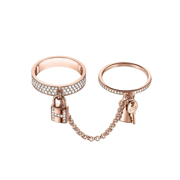 ˇMagic JewelryˇHM KELLY CLOCHETTE DOUBLE RING IN  WITH DIAMONDS