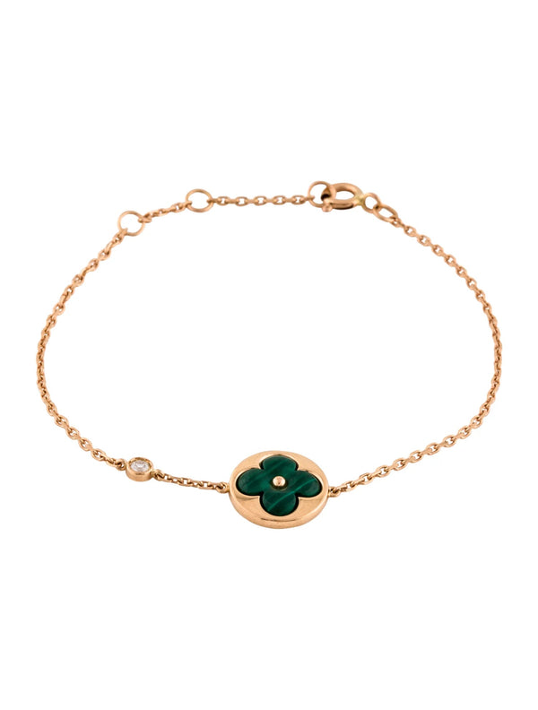 ˇMagic JewelryˇSUN MALACHITE 1 DIAMOND PINK GOLD BRACELET