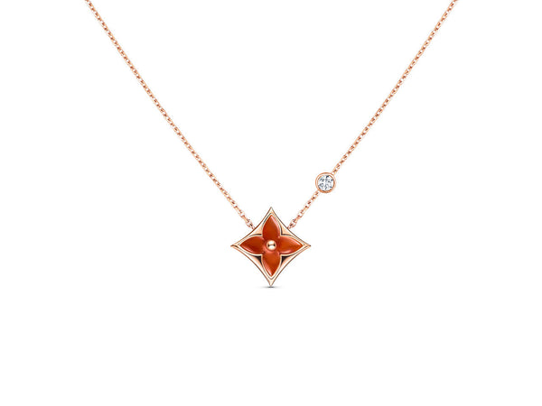 ˇMagic JewelryˇSTAR NECKLACE PINK GOLD 1 DIAMOND
