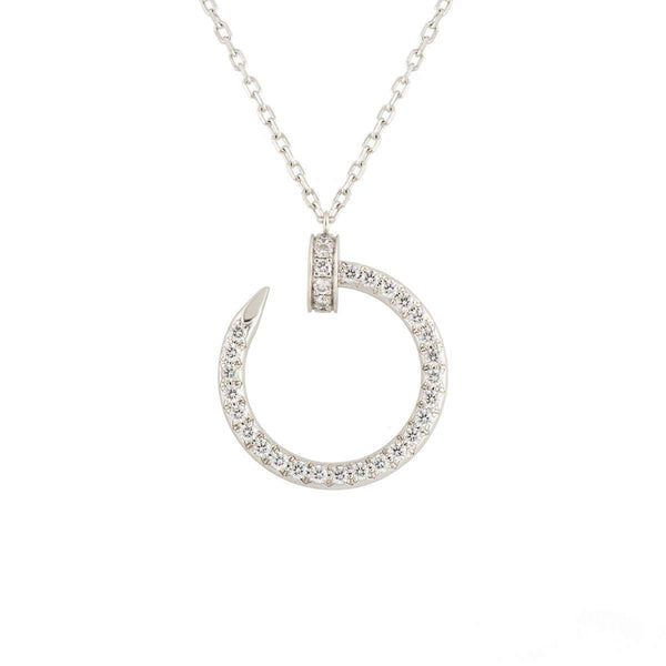 ˇMagic JewelryˇJUSTE NECKLACE SILVER DIAMONDS