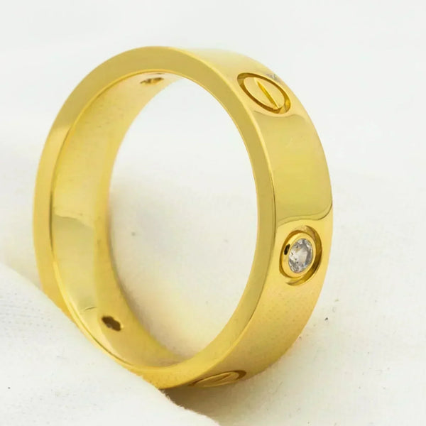 ˇMagic JewelryˇLOVE RING 5.5MM 3 DIAMONDS GOLD