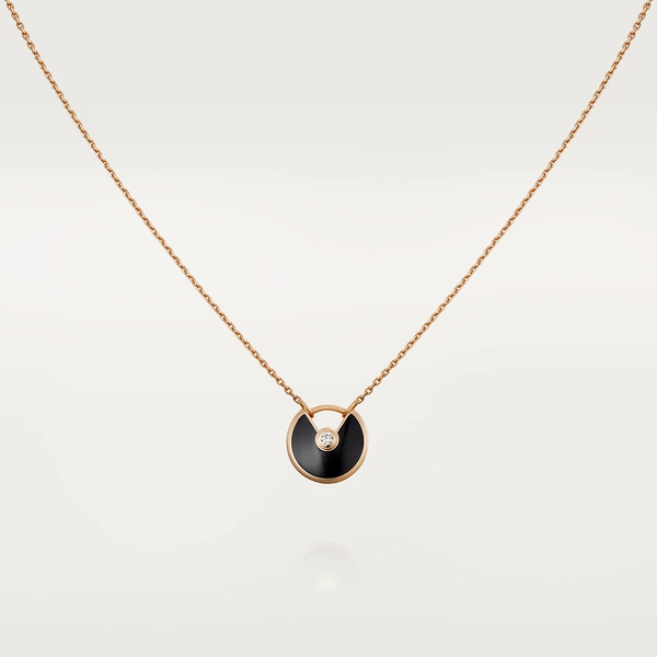 ˇMagic JewelryˇAMULETTE ROSE GOLD ONYX NECKLACE