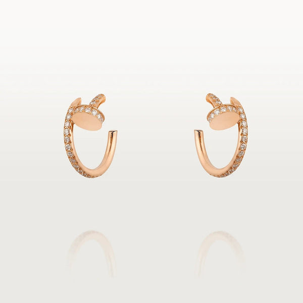ˇMagic JewelryˇJUSTE EARRINGS 12.75MM PINK GOLD DIAMOND
