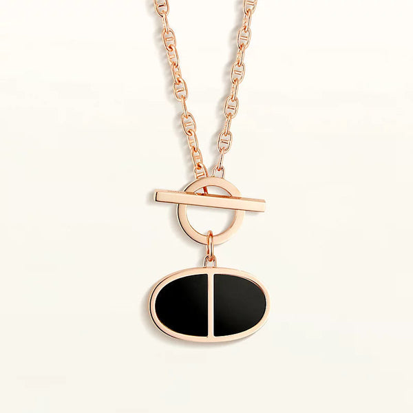 ˇMagic JewelryˇCHAINE VERSO BLACK CERAMIC NECKLACE