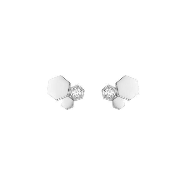 ˇMagic JewelryˇBEE LOVE SILVER DIAMOND EARRINGS