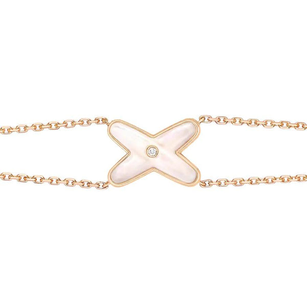 ˇMagic JewelryˇJEUX BRACELET WHITE MOP ROSE GOLD 1 DIAMOND