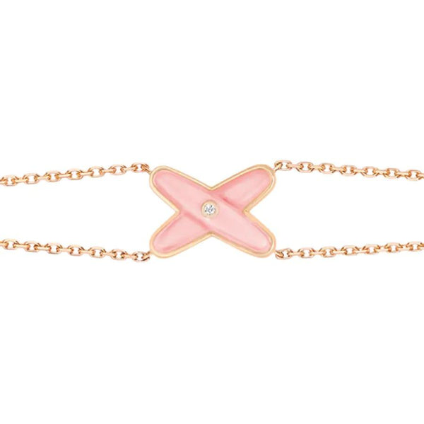 ˇMagic JewelryˇJEUX BRACELET PINK MOP PINK GOLD 1 DIAMOND