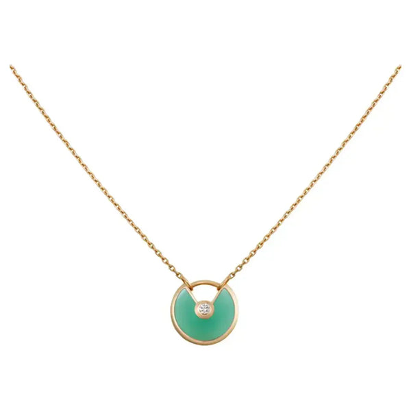 ˇMagic JewelryˇAMULETTE GOLD MALACHITE NECKLACE
