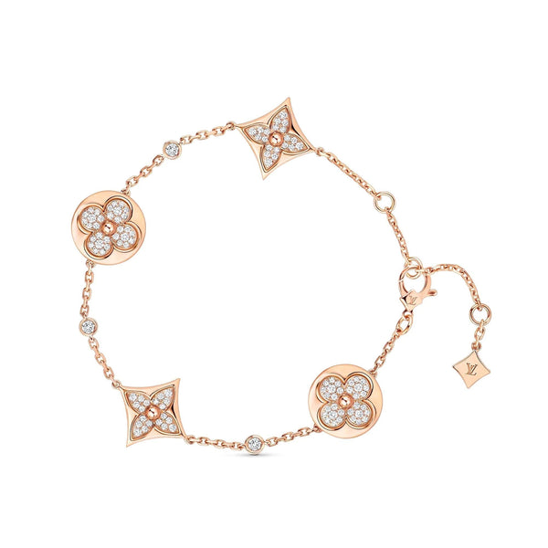 ˇMagic JewelryˇSTAR AND SUN 4 MOTIFS GOLD DIAMONDS BRACELET