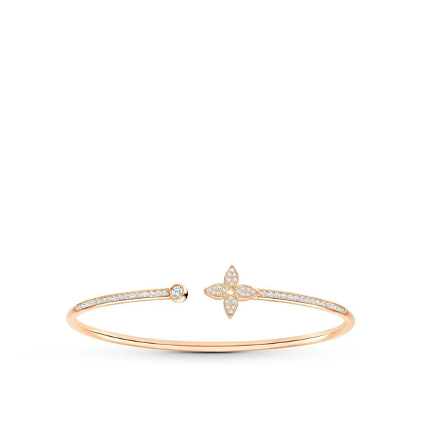 ˇMagic JewelryˇIDYLLE PINK GOLD OPEN BRACELET DIAMOND PAVED