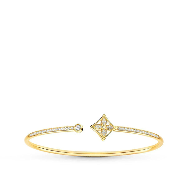 ˇMagic JewelryˇIDYLLE GOLD OPEN BRACELET DIAMOND PAVED