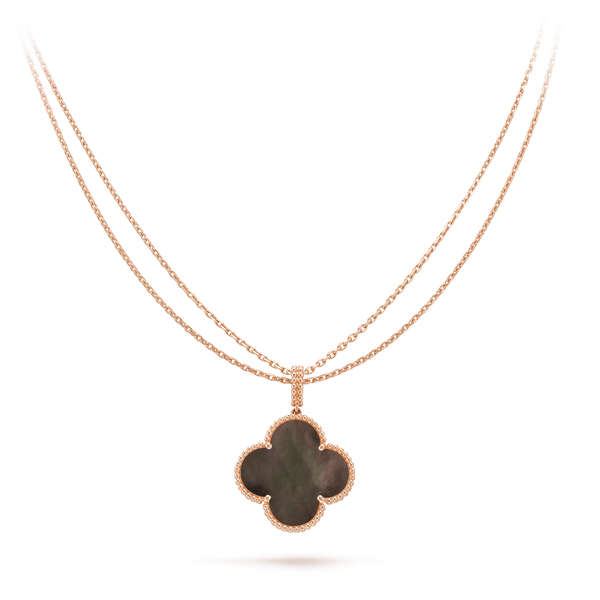 ˇMagic JewelryˇCLOVER 25MM GOLD DARK MOP BIG CLOVER NECKLACE