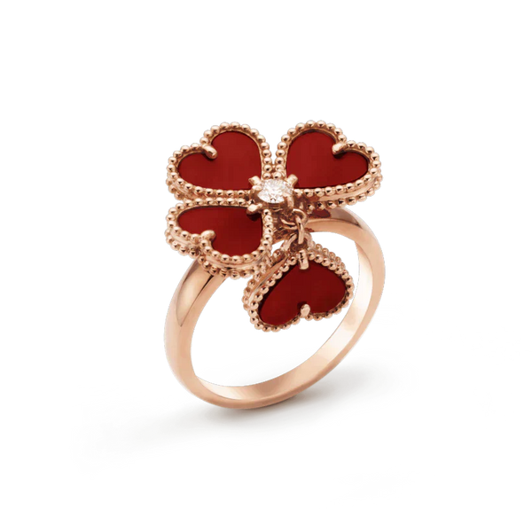 ˇMagic JewelryˇSWEET CLOVER CARNELIAN RING