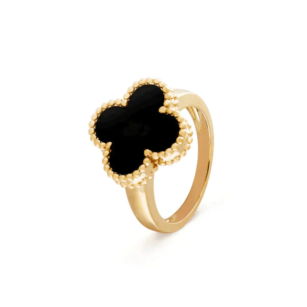 ˇMagic JewelryˇCLOVER ONYX RING